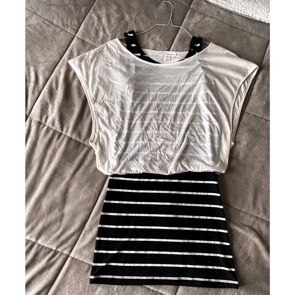 Fitted Black Striped Dress